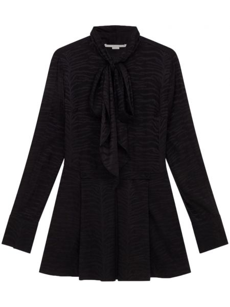 Tigrované hodvábne rovné šaty s potlačou Stella Mccartney čierna
