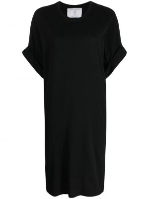 Памучна мини рокля с кръгло деколте Société Anonyme черно