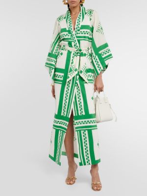 Kleid aus baumwoll mit print Johanna Ortiz grün