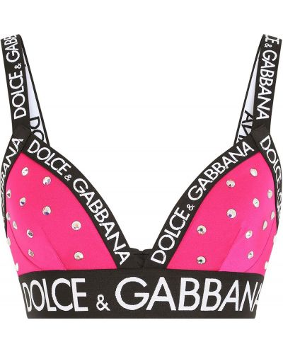 Σουτιέν με παγιέτες Dolce & Gabbana ροζ