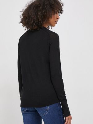 Gyapjú pulóver Calvin Klein fekete