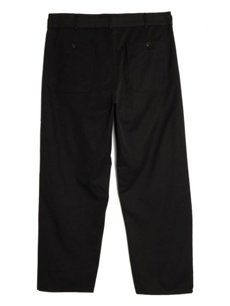 Hedvábné rovné kalhoty Auralee černé