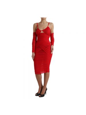 Sukienka midi Dolce And Gabbana czerwona