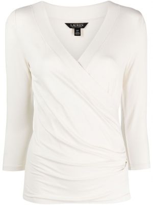 Bluza od jersey Lauren Ralph Lauren bijela