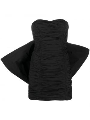 Plisirana koktejl obleka z lokom Rotate črna