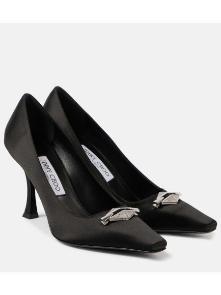 Satin pumps Jimmy Choo svart