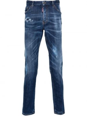 Skinny džíny s dírami Dsquared2 modré