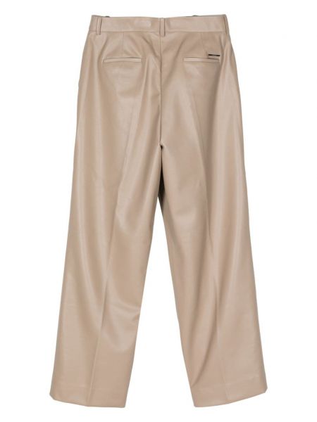 Plisované rovné kalhoty Calvin Klein stříbrné
