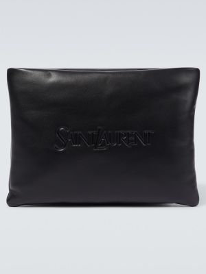 Кожени чанта Saint Laurent черно