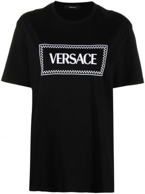 Bombažna majica z vezenjem Versace