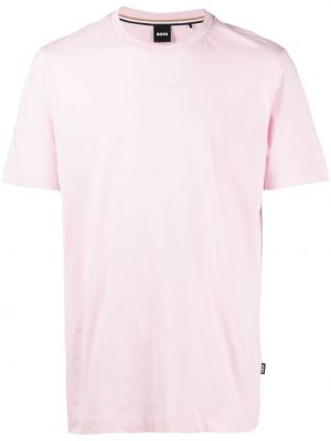 Βαμβακερή μπλούζα με σχέδιο Boss ροζ