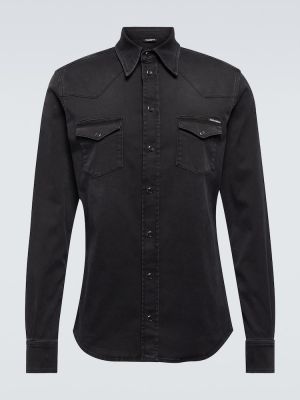 Rifľová košeľa Dolce&gabbana čierna