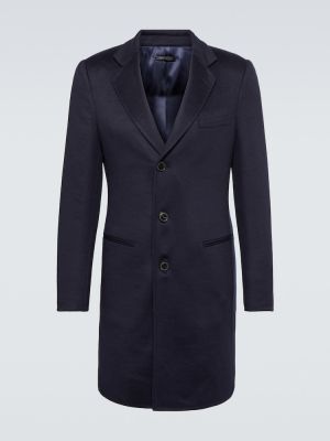 Kašmírový kabát Giorgio Armani modrá