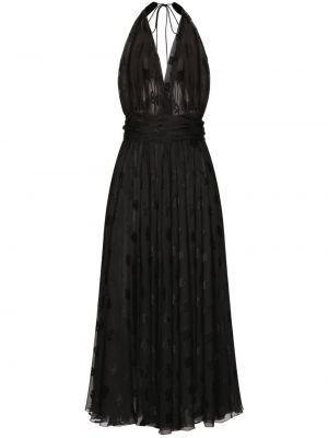 Midi obleka s potiskom Dolce & Gabbana črna