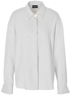 Viskózová košeľa Giorgio Armani biela