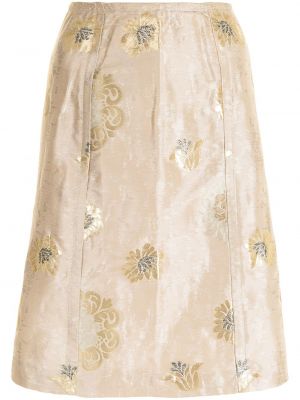Falda de flores con estampado Prada Pre-owned dorado
