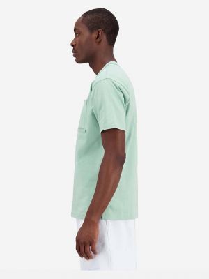 Bavlněné tričko New Balance zelené
