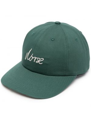 Siuvinėtas kepurė su snapeliu Norse Projects žalia