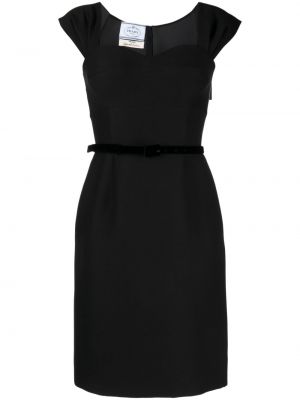 Μάλλινη φόρεμα Prada Pre-owned μαύρο