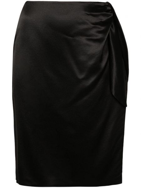 Svilena suknja pencil Saint Laurent crna
