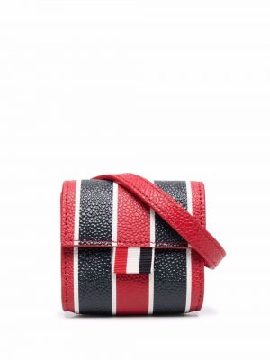 Pochette à rayures Thom Browne rouge