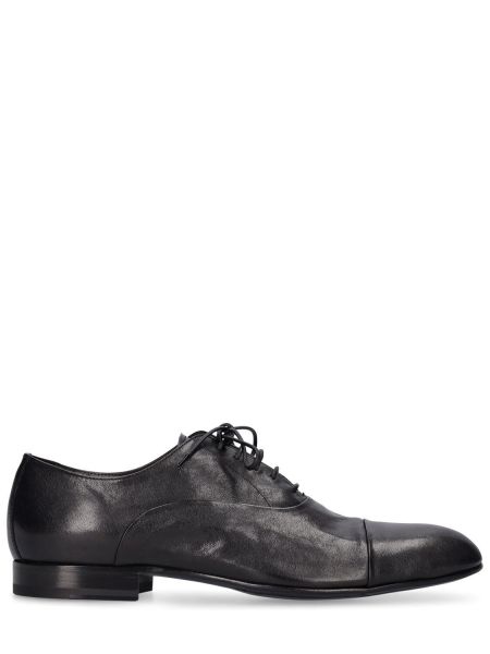 Pantofi oxford cu șireturi din piele din dantelă Officine Creative negru