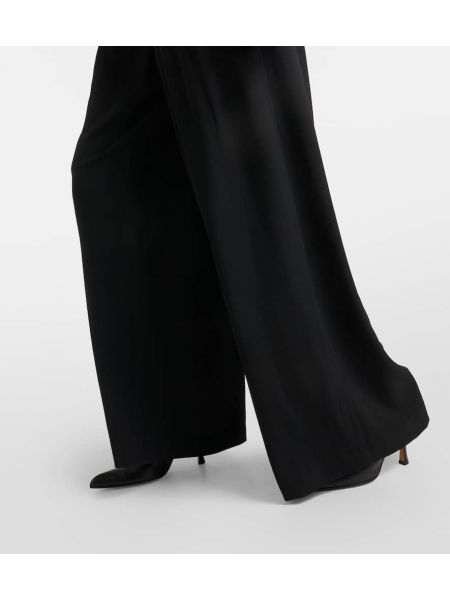 Plisované vlnené nohavice Dries Van Noten čierna
