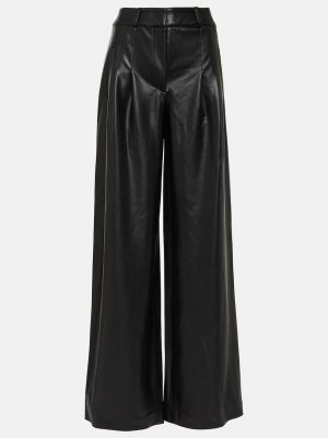 Кожаные брюки из искусственной кожи Veronica Beard черные