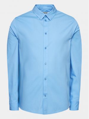 Риза Solid синьо