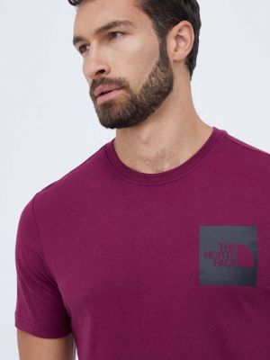 Bombažna majica The North Face vijolična