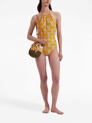 Raštuotas maudymosi kostiumėlis La Doublej geltona