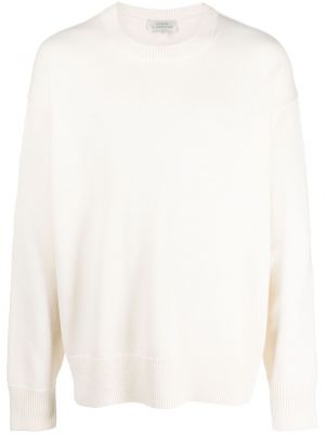 Bavlnený sveter z merina s okrúhlym výstrihom Studio Nicholson biela