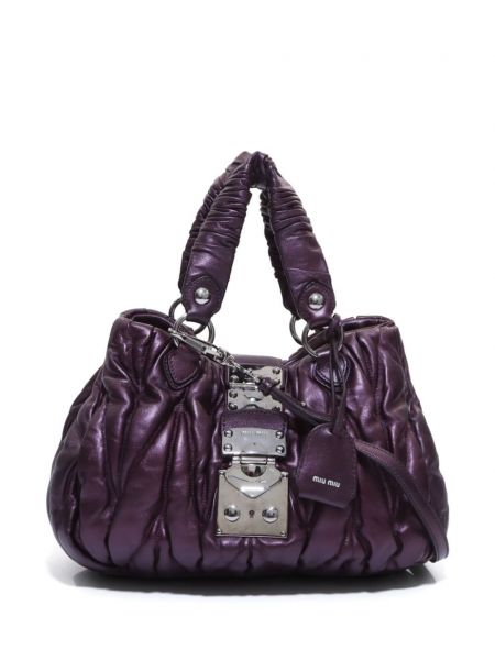 Usnjena torba Miu Miu Pre-owned vijolična