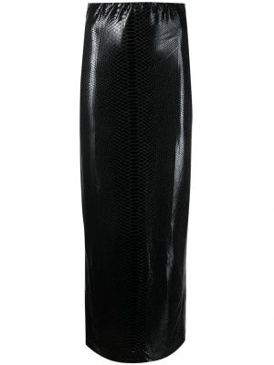 Viskózové slim fit dlouhá sukně na zip Kim Shui - černá