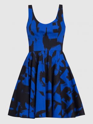 Сукня міні з принтом Alexander Mcqueen синя