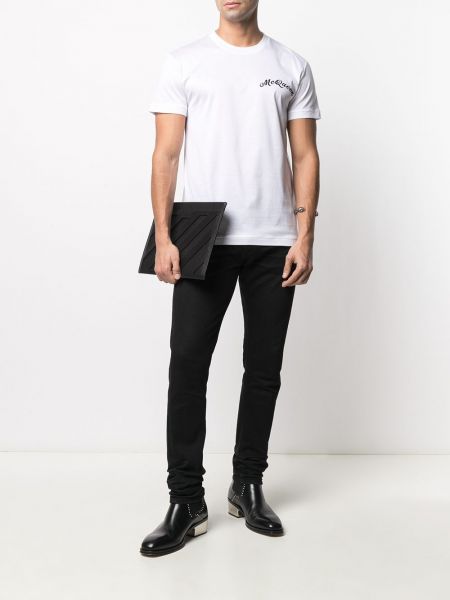 T-shirt brodé Alexander Mcqueen blanc