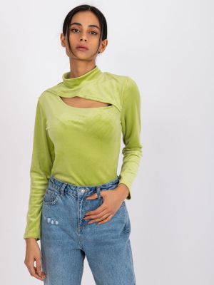Велур блуза Fashionhunters зелено