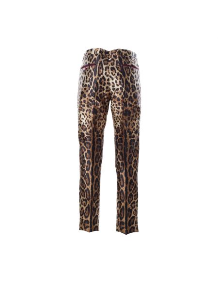 Obcisłe spodnie z nadrukiem z nadrukiem zwierzęcym Dolce And Gabbana