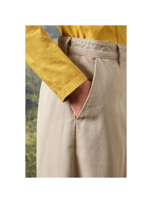 Pantalones de cintura alta de cachemir de algodón Massimo Alba beige
