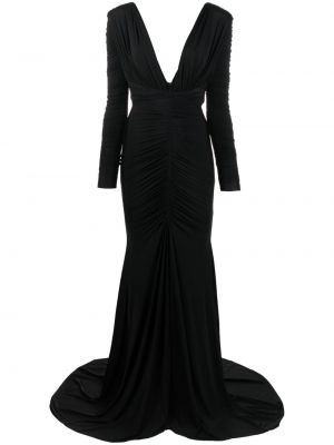 Вечерна рокля с v-образно деколте Alex Perry черно