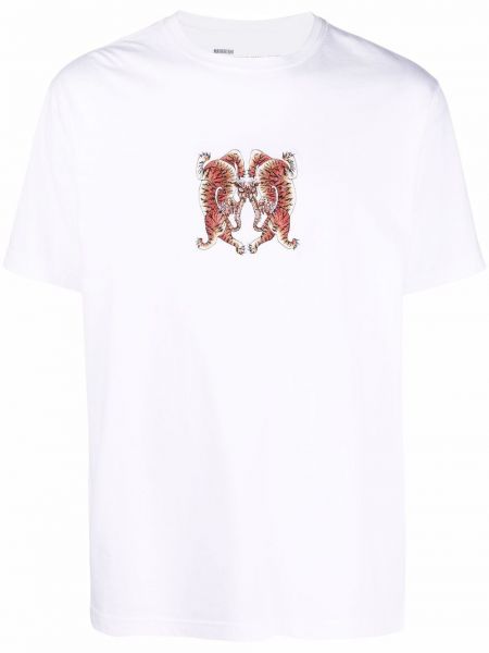 Camiseta con bordado con corazón Maharishi blanco