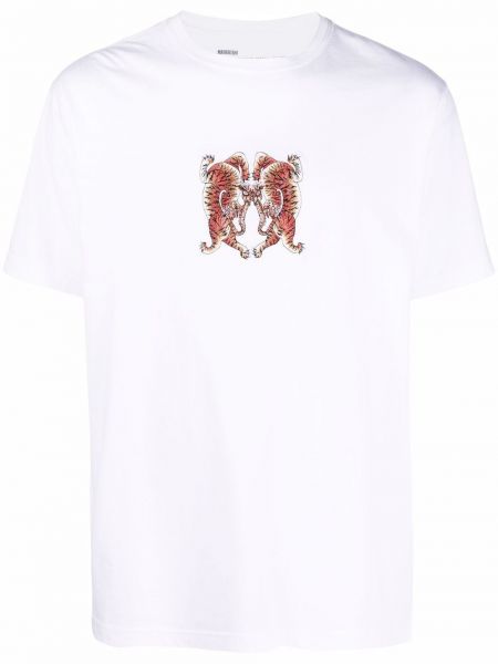 Hjärtmönster t-shirt Maharishi vit