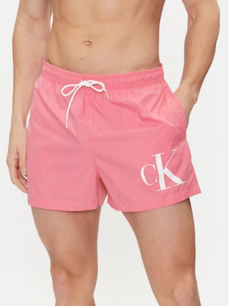 Priliehavé šortky Calvin Klein Swimwear ružová
