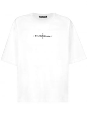 Βαμβακερή μπλούζα με σχέδιο Dolce & Gabbana λευκό