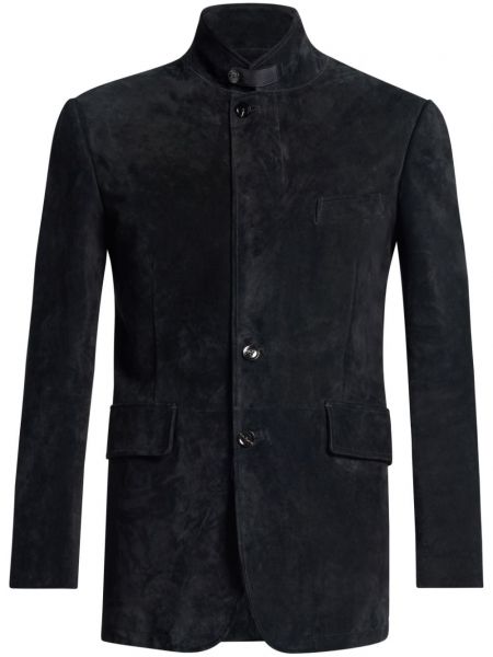 Kožna jakna od brušene kože Tom Ford crna