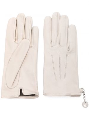 Rękawiczki skórzane wsuwane Ermanno Scervino białe