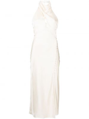Sukienka midi z jedwabiu Nicholas, biały