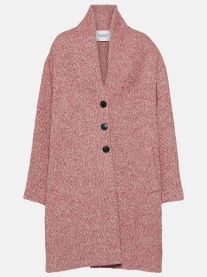 Vlněný krátký kabát Marant Etoile růžový