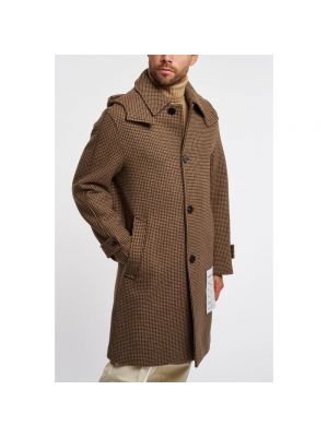Abrigo de lana con capucha Amaránto marrón