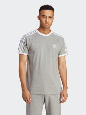 Тениска slim на райета Adidas сиво